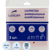 Салфетки хозяйственные Luscan Professional 300г/м2 30х30см 3шт/уп красные