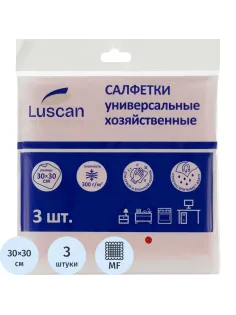 Салфетки хозяйственные Luscan Professional 300г/м2 30х30см 3шт/уп красные