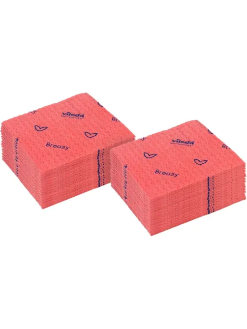 Салфетки хозяйственные Vileda Professional Бризи 36х35 красн 25шт/уп 161617