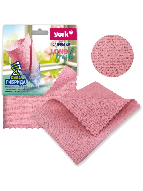 Салфетка хозяйственная YORK 30х30см ЛонгФреш микроф_026250