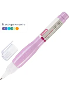 Корректирующая ручка 12 мл Attache, металл наконечник, ассорти
