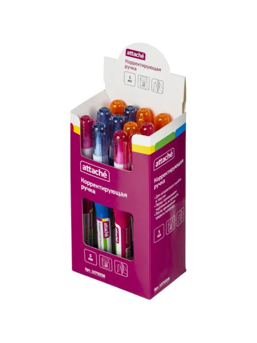 Корректирующий карандаш 5 мл Attache пластиковый наконечник цвет ассорти