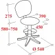 Стул лабораторный КО_EChair 232 PU РС01.00.61Т1 (РС 61Т1/61) к/з чер, винт