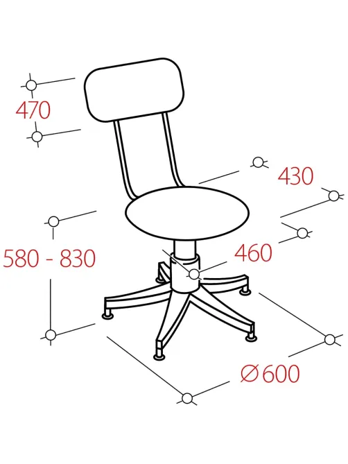 Кресло кассира UN_Regal gtsN3 Ring Base высокая база / ткань серая c38.x