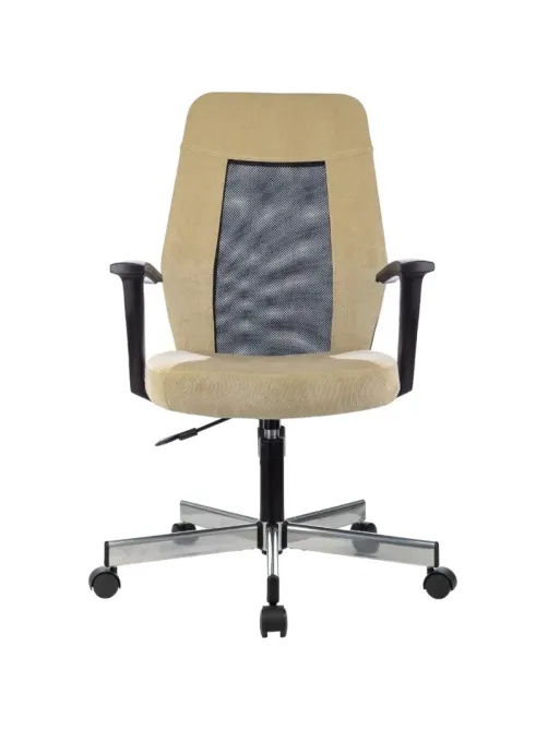 Кресло VB_EChair 225 DSL беж/черн Light-21 сетка/ткань хром