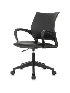 Кресло БР Комус Мебель Echair 396 LT, экокожа, черный, пластик