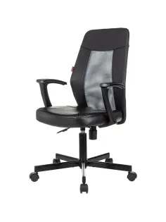 Кресло VB_EChair-225 PTW_G к/з черный, сетка серая (TW-04)