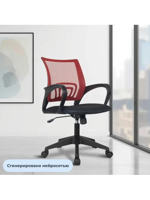 Кресло БР Комус Мебель EСhair 396 сетка/ткань,красный/черный,пластик