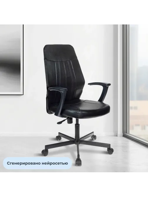 Кресло VB_EChair-224 PPU к/з черный, металл