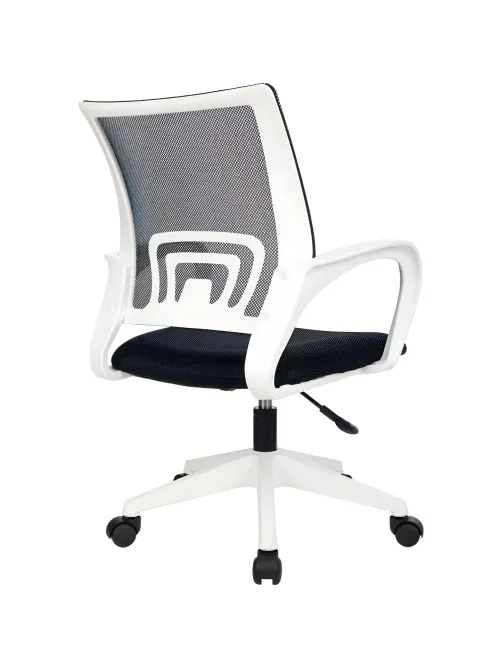 Кресло VB_Echair-396W (LT) сетка/ткань черный пластик белый
