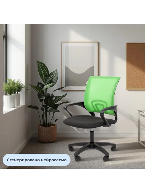 Кресло ТП 304 LT сетка/ткань,св-зеленый/черный,пластик