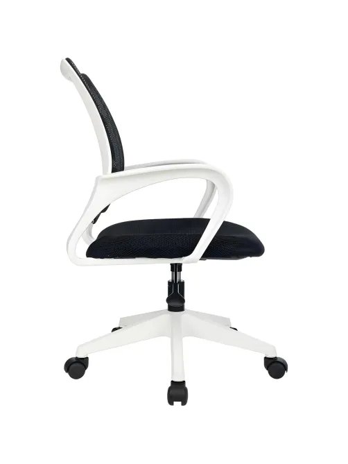 Кресло VB_Echair-396W (LT) сетка/ткань черный пластик белый