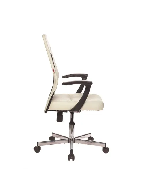 Кресло VB_EChair-225 DSL PTW к/з бежевый OR-10/сетка черная TW, хром