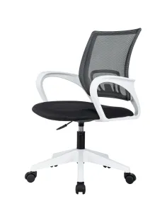 Кресло VB_Echair-396W (LT) сетка/ткань черный пластик белый