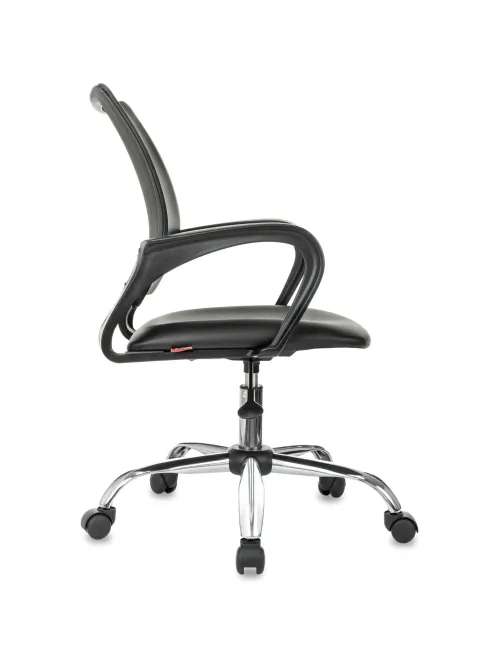 Кресло БР Комус Мебель Echair 396 LT, экокожа, черный, хром