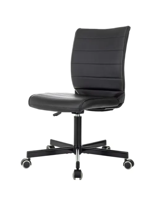 Кресло VB_EChair 303 PU черный эко.кожа крестов. металл черный