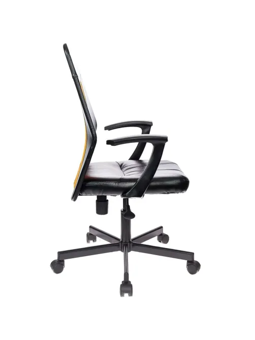 Кресло VB_EChair-225 PTW к/з черный, сетка оранжевая (TW38-3)