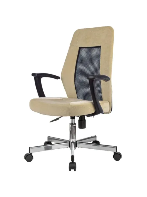 Кресло VB_EChair 225 DSL беж/черн Light-21 сетка/ткань хром
