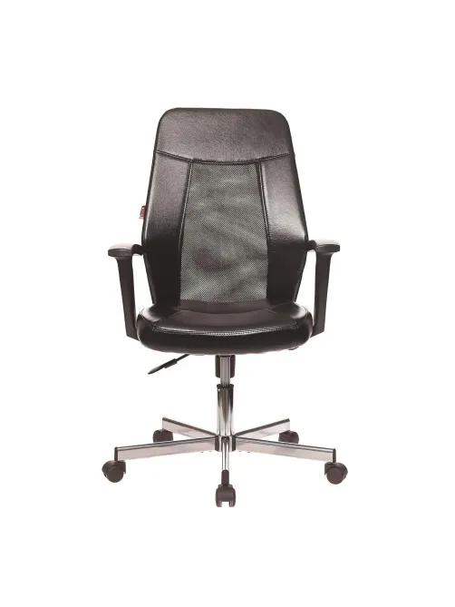 Кресло VB_EChair-225 DSL PTW к/з черный, сетка черная, хром