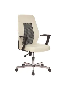Кресло VB_EChair-225 DSL PTW к/з бежевый OR-10/сетка черная TW, хром
