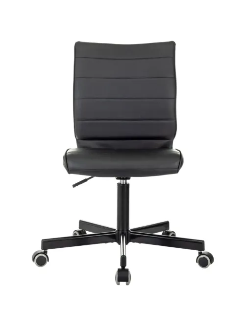 Кресло VB_EChair 303 PU черный эко.кожа крестов. металл черный
