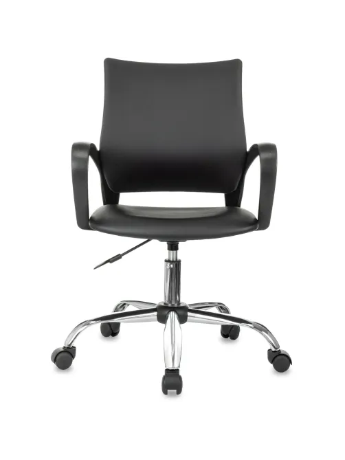 Кресло БР Комус Мебель Echair 396 LT, экокожа, черный, хром