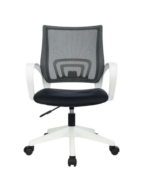 Кресло VB_Echair-396W (LT) сетка/ткань черный пластик белый