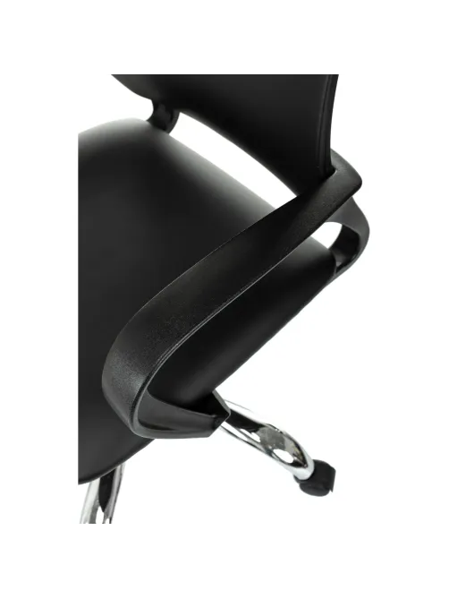 Кресло БР Комус Мебель Echair 396 LT, экокожа, черный, хром