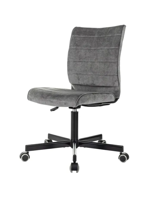Кресло VB_EChair 303 серый Light-19 крестов. металл черный