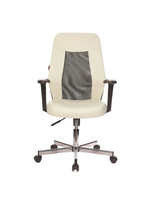 Кресло VB_EChair-225 DSL PTW к/з бежевый OR-10/сетка черная TW, хром