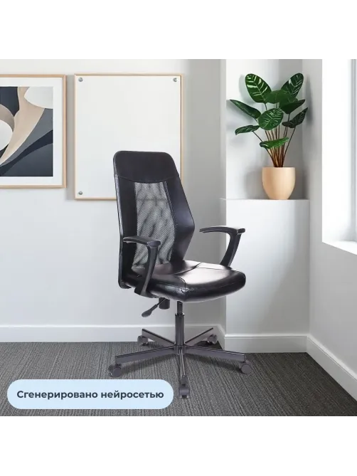 Кресло VB_EChair-225 PTW к/з черный, сетка черная