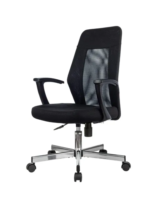 Кресло VB_EChair 225 DSL черный сетка/ткань хром
