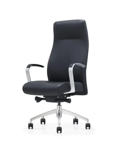 Кресло ЮФК Комус Мебель Easy Chair 501, экокожа, черный, алюминий