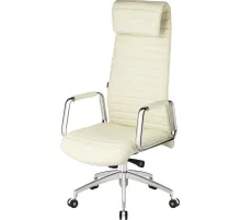 Кресло BN_Fc_Руководителя Echair-528 ML кожа белая, алюминий