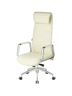 Кресло BN_Fc_Руководителя Echair-528 ML кожа белая, алюминий