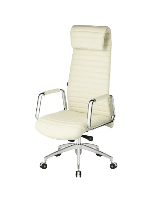 Кресло BN_Fc_Руководителя Echair-528 ML кожа белая, алюминий