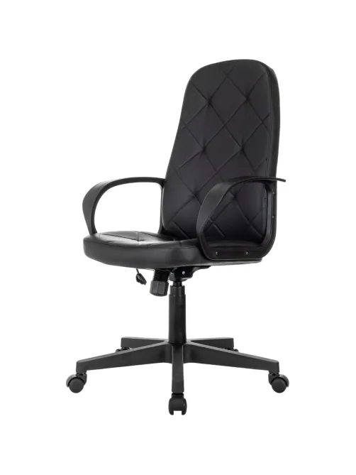 Кресло VB_EChair 602 PU черный эко.кожа крестов. пластик