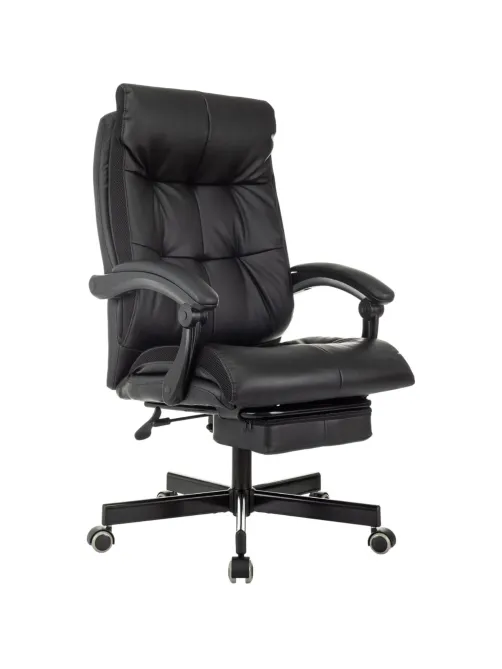 Кресло VB_EChair 624 PU PM черный эко.кожа  подст.для ног