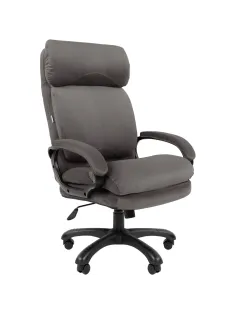 Кресло VT_Chairman Home 505 Россия ткань Т-55 серый (черный пластик)