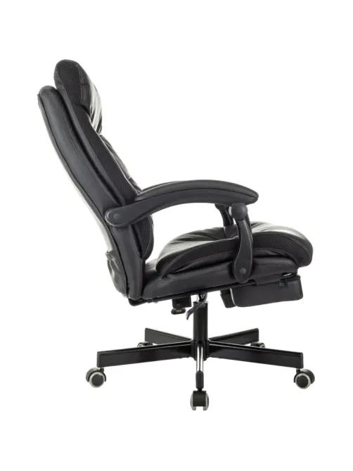 Кресло VB_EChair 624 PU PM черный эко.кожа  подст.для ног