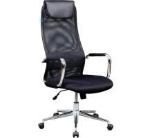 Кресло VB_Бюрократ KB-9N/BLACK ткань,сетка черный TW-01 TW-11, хром