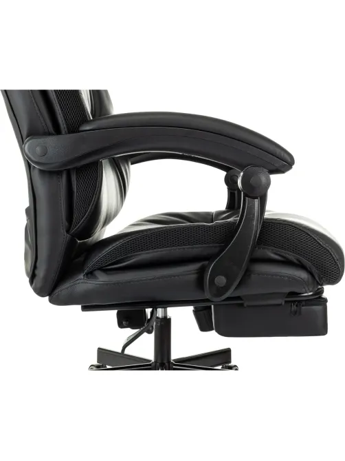 Кресло VB_EChair 624 PU PM черный эко.кожа  подст.для ног
