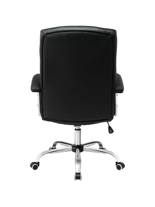 Кресло BN_Dt_EChair-550 TR рец.кожа черная, хром