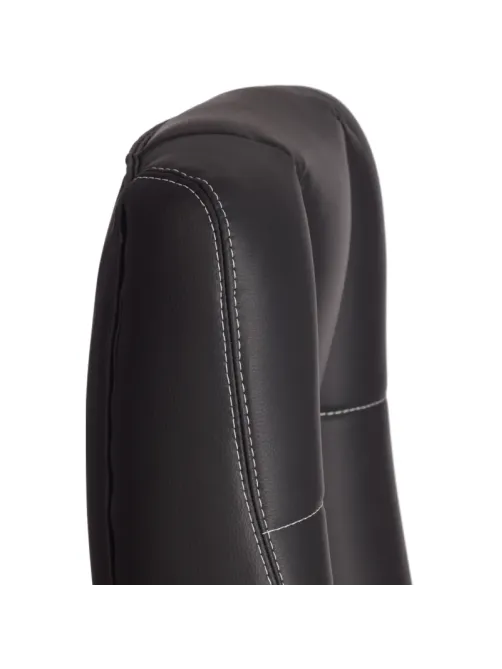 Кресло UT_Easy Chair Boston хром, (черн. подлок), кож/зам, черный, 36-6