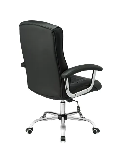 Кресло BN_Dt_EChair-550 TR рец.кожа черная, хром