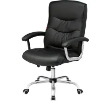 Кресло BN_Dt_EChair-550 TR рец.кожа черная, хром