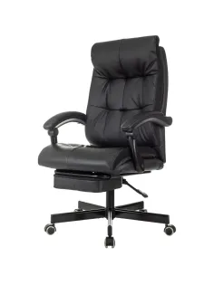 Кресло VB_EChair 624 PU PM черный эко.кожа  подст.для ног