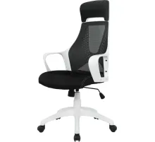 Кресло BN_Hg_EChair-578 TC сетка/ткань черный, пластик белый