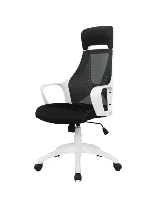Кресло BN_Hg_EChair-578 TC сетка/ткань черный, пластик белый