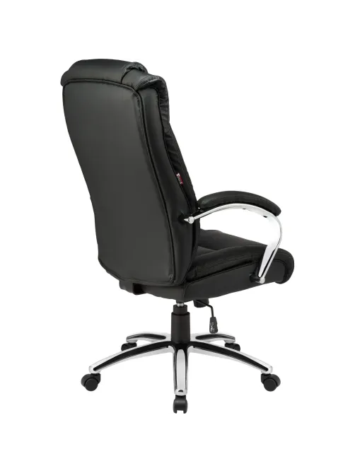 Кресло BN_Dt_EChair-561 TR рец. кожа черная, хром